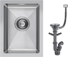 Image of Stainless Steel Kitchen Sink 35x40cm Single Bowl Undermount Waste Overflow