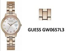 Image of Guess Watch Ladies Three of Hearts Gold 30m Water Resistant GW0657L3 RRP £175