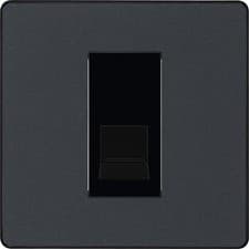 Image of BG Evolve Matt Grey Screwless Switches & Sockets Black Inserts Full Range