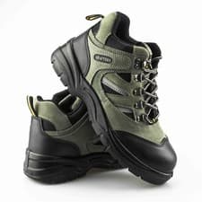 Image of Mens Leather Industrial Safety Toe Midsole Hiker Work Boots Shoes Size 6