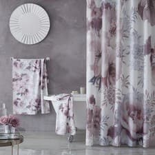Image of Catherine Lansfield Dramatic Floral Shower Curtain Blush Pink