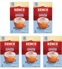 Image of Kenco Unsweetened Cappuccino Instant Coffee Total 40 x Sachets 8x11.1g Pack of 5
