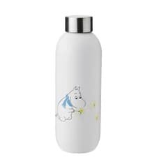 Image of Stelton Keep Cool Steel 0.75 Litre Drinking Bottle Frost Moomin