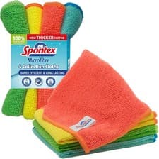 Image of Spontex Microfibre Cloths for Cleaning | 4 Collection Cleaning...