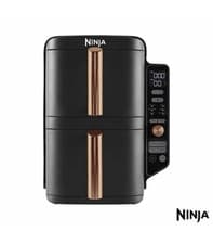Image of Ninja SL400UKCP Double Stack XL 9.5L Air Fryer In Black/Copper - Brand New