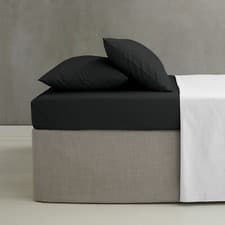 Image of Catherine Lansfield 180TC Easy Iron Percale Fitted Sheet Or Pillowcases Black