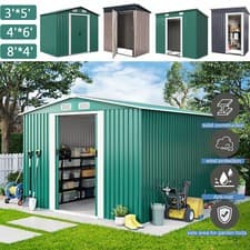 Image of Metal Garden Shed 6 X 4, 8 X 4, 8 X 6, 10 X 8 Garden Storage WITH FREE BASE New
