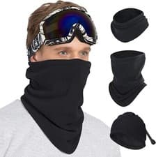 Image of Thermal Fleece Snood Neck Warmer Cycling Scarf Warm Ski For Men Women Black UK