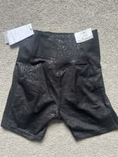 Image of NEW USA PRO 5" SHORTS BLACK HIGH RISE ANIMAL PRINT PERFORMANCE SIZE 8 XS RRP £30