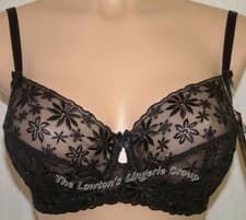 Image of Lepel Napoli 85601, Lace, Semi-Sheer, Underwired, Full cup Bra, Black Or Grape,