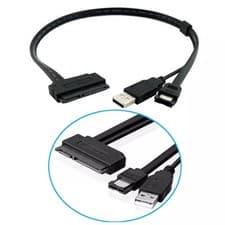 Image of SATA 22Pin to eSATA Data USB Cable Adapter for 2.5'' Hard Drive Power Cable