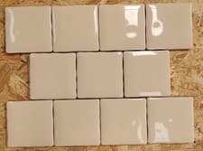 Image of Beige Cream Ceramic Interior Wall Tile - 97x97mm Price Per Box (104 Tiles)