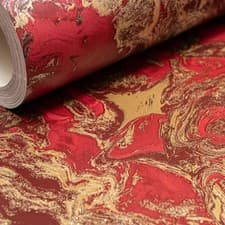 Image of Red Gold Marble Wallpaper Textured Glitter Shimmer Slightly Imperfect Feature