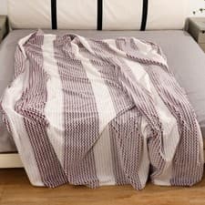 Image of Jacquard Polyester Bed Throw 200x240cm Wave Bubble & Embossed Soft Warm - 300GSM