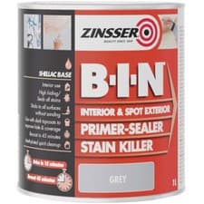 Image of Zinsser ZN7020353D1 B.I.N® Primer, Sealer & Stain Killer Paint Grey 1 litre