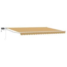 Image of Manual Retractable Awning with LEDs Polyester with PU coating Sun Block vidaXL