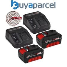 Image of Einhell 18v / 36v Power X-Change Kit - 2x 4.0Ah Battery + 2x 3ah Fast Charger
