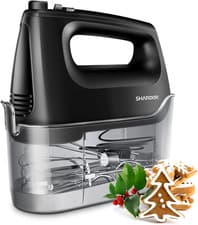 Image of 400W Electric Hand Mixer 6-Speed Turbo with Whisk, Dough Hooks & Storage Case