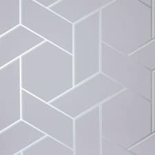 Image of Arthouse Parquet Geo Wallpaper Metallic Geometric Abstract Tiles Luxury 10m Roll