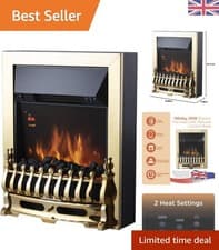 Image of Modern 2kW LED Electric Fire Inset - Stylish Flame Effect & Chrome Finish