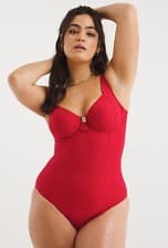 Image of Panache Marianna Crimson Red Underwired Balcony Swimsuit UK 38FF 16