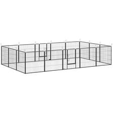 Image of PawHut 16 Panels Heavy Duty Puppy Play Pen for Small, Medium Dogs 80Hcm - Grey