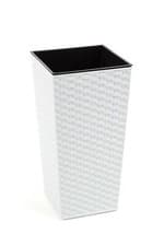 Image of Tall Planter Garden Flower Pot Patio Rattan Pots Planter Home Square Outdoor