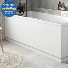 Image of Front Side Bath Panel Bathroom Modern Easy Cut 1700mm MDF White Gloss Plinth