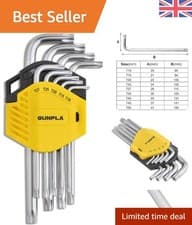 Image of 9-Piece Torx Hex Key Set (T10-T50) - Chrome Vanadium Long Arm Precision Tools