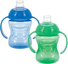 Image of Nuby 2-Pack No-Spill Grip N' Sip Cups, Red and Blue