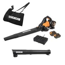 Image of Worx 40V Max Brushless Leaf Blower 2x 2Ah Battery and Charger WG583E Grade C