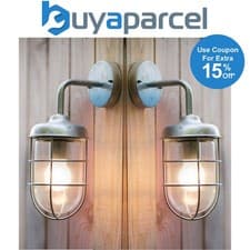 Image of 2 x Garden Trading St Ives Harbour Nautical Mains Garden Wall Light Fishermans