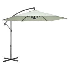 Image of Banana Parasol 3m Large Garden Umbrella Crank Handle Grey Navy Cream Taupe