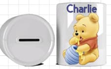 Image of Winnie the Pooh Money Box Piggy Bank Savings Personalised Disney Honey Pot