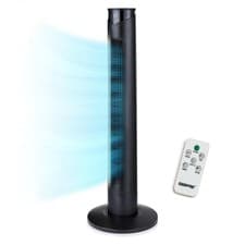 Image of GEEPAS 37" Oscillating Tower Fan Digital Display with Remote Cooling Fan, Black