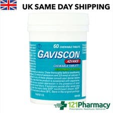 Image of Gaviscon Advance Chewable Peppermint - 60 - 360 Tablets 1-6 packs |Heartburn| In