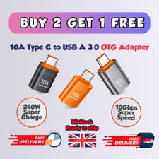Image of USB-A Female to USB-C Male Adapter 10A 240W Fast Charging OTG USB 3.0 Data