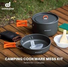 Image of Camping/Festivals Cookware Mess Kit Non-Stick Lightweight Pots + Accessories