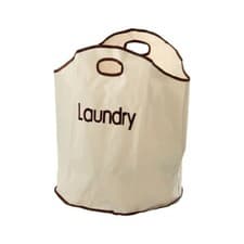 Image of Cream Polyester Laundry Bag For Cloths Lightweight Home Bathroom Storage New