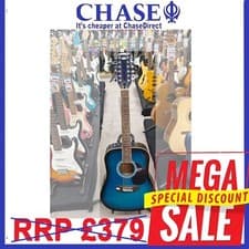 Image of Starfire BLBSB 12 String Acoustic Guitar in Blue - Star fire Acoustic Guitar''