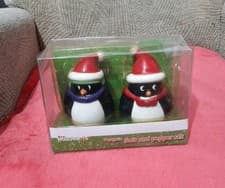 Image of Christmas Penguin Salt and Pepper Set Ceramic Shaker
