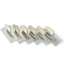 Image of Tiling Notched Trowel Stainless Steel 6pcs SET Professional 270mm 4-12mm notch