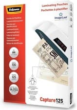 Image of Fellowes A4 Capture Laminating Pouch 125 Micron (Pack of 100) 5307401