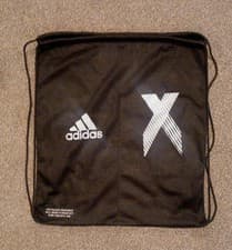 Image of Adidas X Black White Drawstring Bag Football Boot Bag Trainers Bag