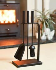 Image of Deluxe Black Contemporary Three-Piece Companion Set - 45cm