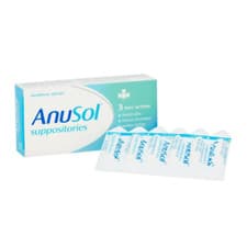 Image of Anal Itching, Hemorrhoids, Piles Treatment 3 Way Action Anusol Suppositories GSL