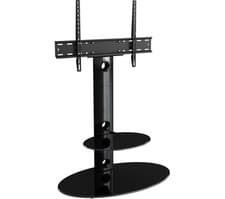 Image of AVF Lugano Oval Pedestal TV Stand With Bracket For TVs Up To 65" - Black A