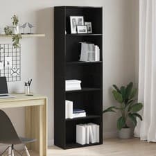 Image of WALPLUS Bookcase Black Oak 60x30x189cm Engineered Wood Storage Furniture