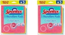 Image of Spontex Microfibre Pads, 3 Count (Pack of 2)