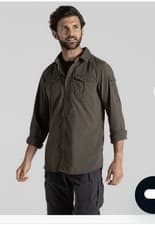 Image of Craghoppers Shirt Mens L NosiLiFe Adventure III Woodland Green Long Sleeve